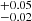 $ ^{+0.05}_{-0.02} $