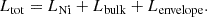 $$ \begin{aligned} L_{\rm tot} = L_{\rm Ni} + L_{\rm bulk} + L_{\rm envelope} . \end{aligned} $$
