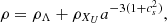 $$ \begin{aligned}&\rho = \rho _{\Lambda } + \rho _{X_U} a^{-3(1+c_s^2)}, \end{aligned} $$