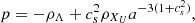 $$ \begin{aligned}&p = -\rho _{\Lambda } + c_s^2 \rho _{X_U} a^{-3(1+c_s^2)}, \end{aligned} $$