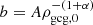 $ b = A \rho_{\mathrm{gcg},0}^{-(1+\alpha)} $