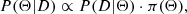 $$ \begin{aligned} P(\Theta |D) \propto P(D|\Theta ) \cdot \pi (\Theta ), \end{aligned} $$