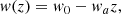 $$ \begin{aligned} { w}(z) = { w}_0 - { w}_a z, \end{aligned} $$