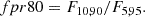 $$ \begin{aligned} fpr80&= F_{10,90}/F_{5,95}. \end{aligned} $$
