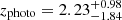 $ z_{\mathrm{photo}} = 2.23^{+0.98}_{-1.84} $