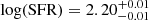 $ \log(\mathrm{SFR}) = 2.20_{-0.01}^{+0.01} $
