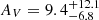 $ A_V=9.4_{-6.8}^{+12.1} $