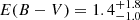 $ E(B-V)=1.4_{-1.0}^{+1.8} $