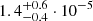 $ 1.4_{-0.4}^{+0.6}\cdot10^{-5} $