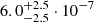 $ 6.0_{-2.5}^{+2.5}\cdot10^{-7} $