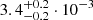 $ 3.4_{-0.2}^{+0.2}\cdot10^{-3} $