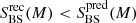 $ {S}_{\mathrm{BS}}^{\mathrm{rec}}(M) < {S}_{\mathrm{BS}}^{\mathrm{pred}}(M) $
