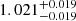 $ 1.021^{+0.019}_{-0.019} $
