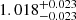 $ 1.018^{+0.023}_{-0.023} $