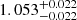 $ 1.053^{+0.022}_{-0.022} $