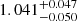 $ 1.041^{+0.047}_{-0.050} $
