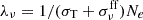 $ \lambda_{\nu} = 1/({\sigma_{\mathrm{T}}} + \sigma_{\nu}^{\mathrm{ff}})N_e $