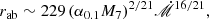 $$ \begin{aligned} r_{\rm ab} \sim 229\,(\alpha _{0.1} M_7)^{2/21} {\dot{\fancyscript {M}}}^{16/21}, \end{aligned} $$