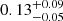 $ 0.13^{+0.09}_{-0.05} $
