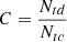 $ C=\frac{N_{td}}{N_{tc}} $