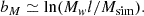 $$ \begin{aligned} b_M \simeq \ln (M_wl / M_{\rm sim}). \end{aligned} $$