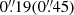 $ 0{{\overset{\prime\prime}{.}}}19 (0{{\overset{\prime\prime}{.}}}45) $