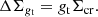 $$ \begin{aligned} \Delta \Sigma _{g_{\rm t}} = g_{\rm t} \Sigma _{\rm cr}. \end{aligned} $$