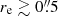 $ r_{\mathrm{e}} \gtrsim 0{{\overset{\prime\prime}{.}}}5 $