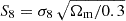 $ S_8=\sigma_8\,\sqrt{\Omega_{\mathrm{m}}/0.3} $