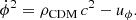 $$ \begin{aligned} \dot{\phi }^{2} = \rho _{\rm CDM}\,c^2 - {u} _{\phi }. \end{aligned} $$
