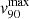 $ \mathit{v}_{90}^{\mathrm{max}} $
