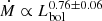 $ \dot{M} \propto L_{\mathrm{bol}}^{0.76\pm0.06} $