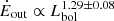 $ \dot{E}_{\mathrm{out}} \propto L_{\mathrm{bol}}^{1.29\pm0.08} $