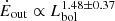 $ \dot{E}_{\mathrm{out}} \propto L_{\mathrm{bol}}^{1.48\pm0.37} $