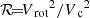 $ {{\cal R}}{\!=\!}{V_{\text{ rot}}}^2/{V_{\text{ c}}}^2 $