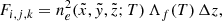 $$ \begin{aligned} F_{i,j,k} = n_e^2(\tilde{x}, \tilde{y}, \tilde{z}; T) \, \Lambda _f(T) \, \Delta z, \end{aligned} $$