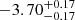 $ -3.70^{+0.17}_{-0.17} $