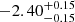 $ -2.40^{+0.15}_{-0.15} $