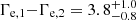 $ \Gamma_{\mathrm{e,1}}{-}\Gamma_{\mathrm{e,2}} = 3.8^{+1.0}_{-0.8} $