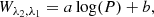 $$ \begin{aligned} W_{\lambda _2, \lambda _1} = a\log (P)+b, \end{aligned} $$