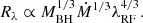 $$ \begin{aligned} R_{\lambda } \propto M^{1/3}_{\rm BH} \dot{M}^{1/3} \lambda ^{4/3}_{\rm RF}. \end{aligned} $$