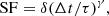 $$ \begin{aligned} \mathrm{SF} = \delta (\Delta t/\tau )^\gamma , \end{aligned} $$