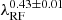 $ \lambda_{\mathrm{RF}}^{0.43\pm0.01} $