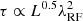 $ \tau \propto L^{0.5}\lambda_{\mathrm{RF}}^{2} $