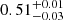 $ 0.51_{-0.03}^{+0.01} $