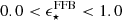 $ 0.0 < \epsilon_{\star}^{\mathrm{FFB}} < 1.0 $
