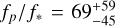 ${f_p}/{f_ * } = 69_{ - 45}^{ + 59}$