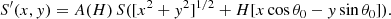 $$ \begin{aligned} S^{\prime }(x, y) = A(H) \, S([x^2+y^2]^{1/2} + H[x\cos \theta _0 - y\sin \theta _0]). \end{aligned} $$