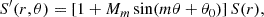 $$ \begin{aligned} S^{\prime }(r, \theta ) = [1 + M_m \sin (m \theta + \theta _0)] \, S(r), \end{aligned} $$