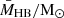 $ \bar{M}_{\mathrm{HB}}/\mathrm{M}_\odot $
